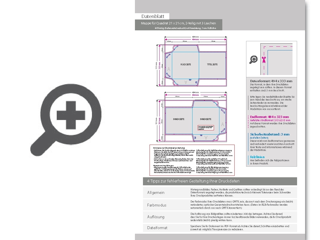 Product Bild mappe_f__r_quadrat_21_x_21_cm__2-teilig_mit_3_laschen__4_0_farbig_(au__enseite_bedruckt)__mit_hochglanz-uv-lack