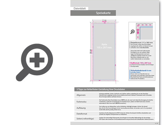 Product Bild speisekarte_10_5_cm_x_29_7_cm__einseitig_bedruckt