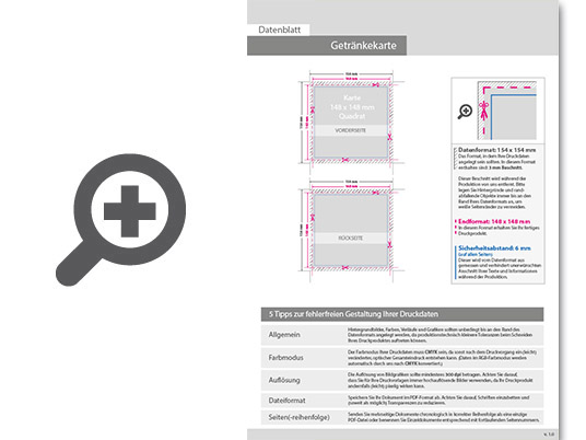 Product Bild speisekarte_quadrat_14_8_cm_x_14_8_cm__beidseitig_bedruckt